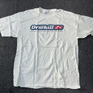 Vintage Overkill Labatt Blue Light Beer T-Shirt XL White 1990 New Short Sleeve